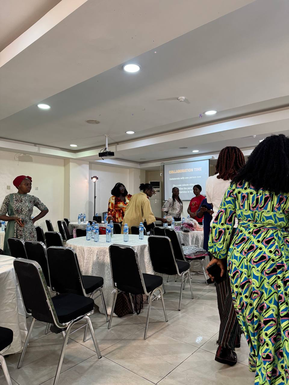 Students at offline training session