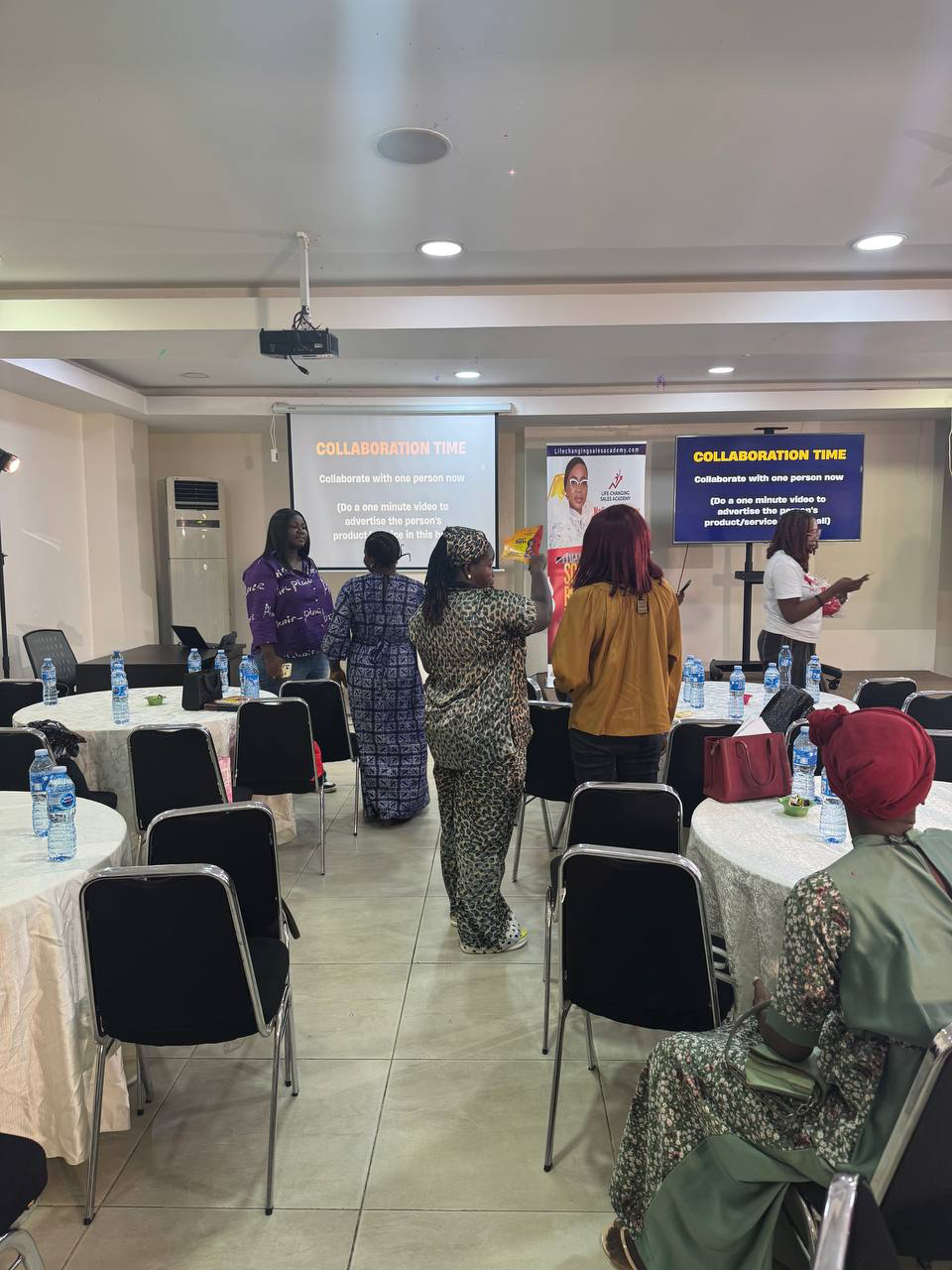 Students at offline training session