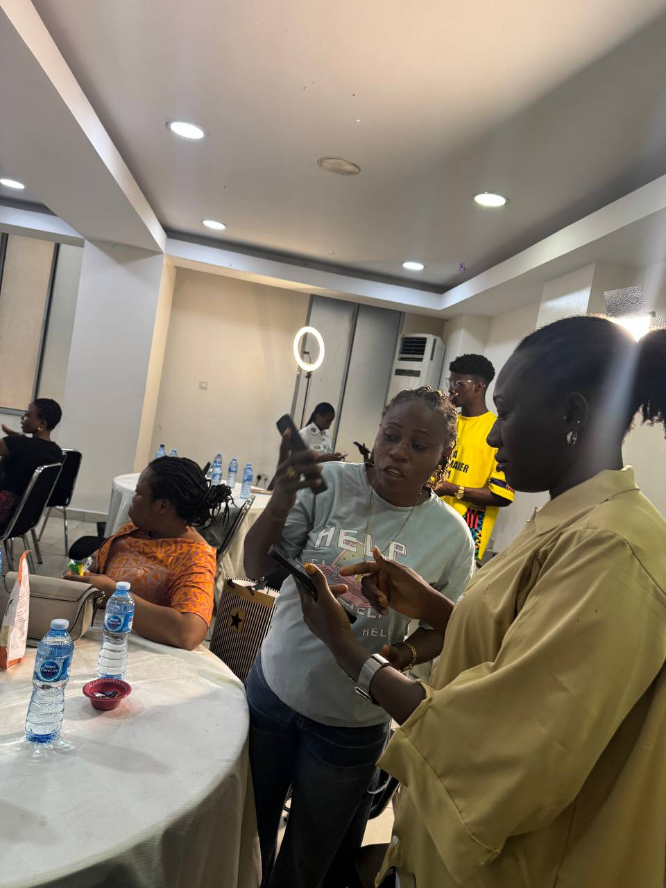 Students at offline training session